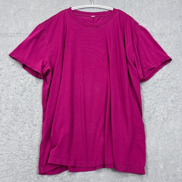 Lululemon All Yours Tee Women's 12 Raspberry Pima Cotton Oversized Shirt W3CP3S - Picture 1 of 5